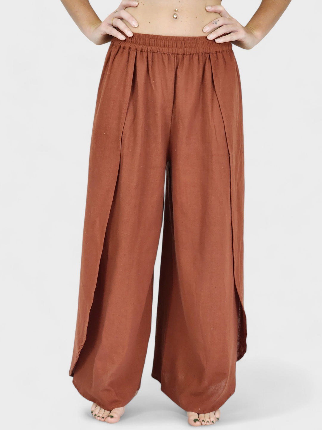 Rust Jute Fly Away Trousers