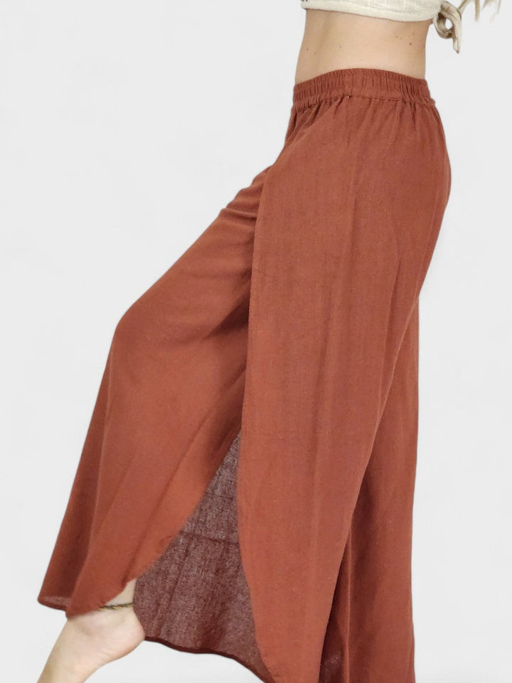 Rust Jute Fly Away Trousers