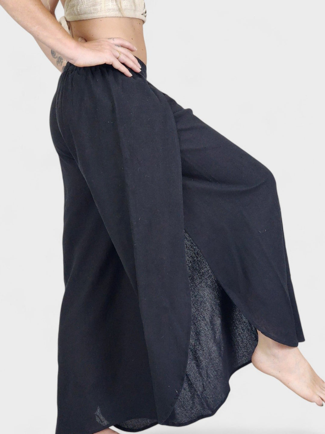 Black Jute Fly Away Trousers