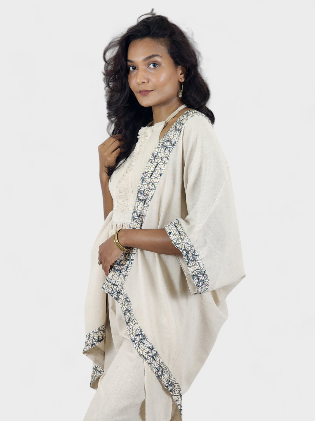 Unisex Flower of Life Organic Cotton Shrug (Cream)