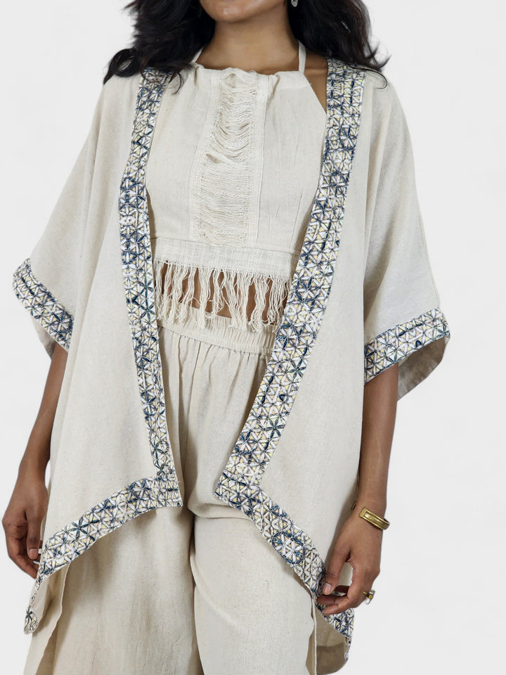 Unisex Flower of Life Organic Cotton Shrug (Cream)