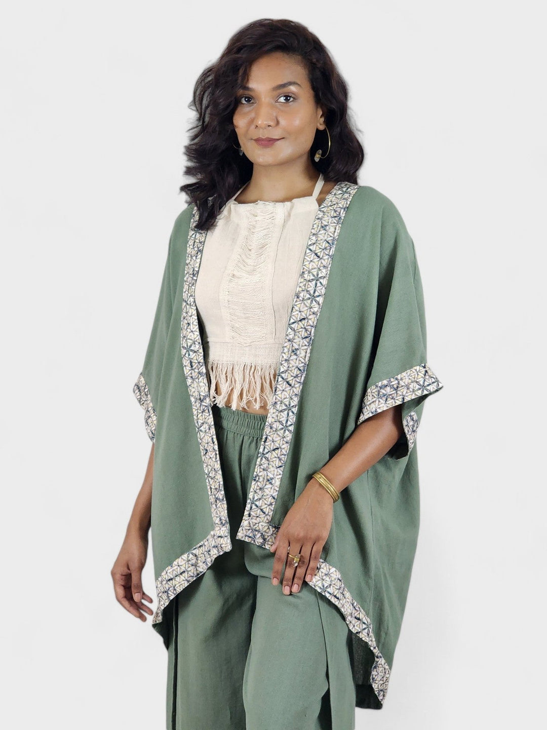 Unisex Flower of Life Organic Cotton Shrug (Sage)