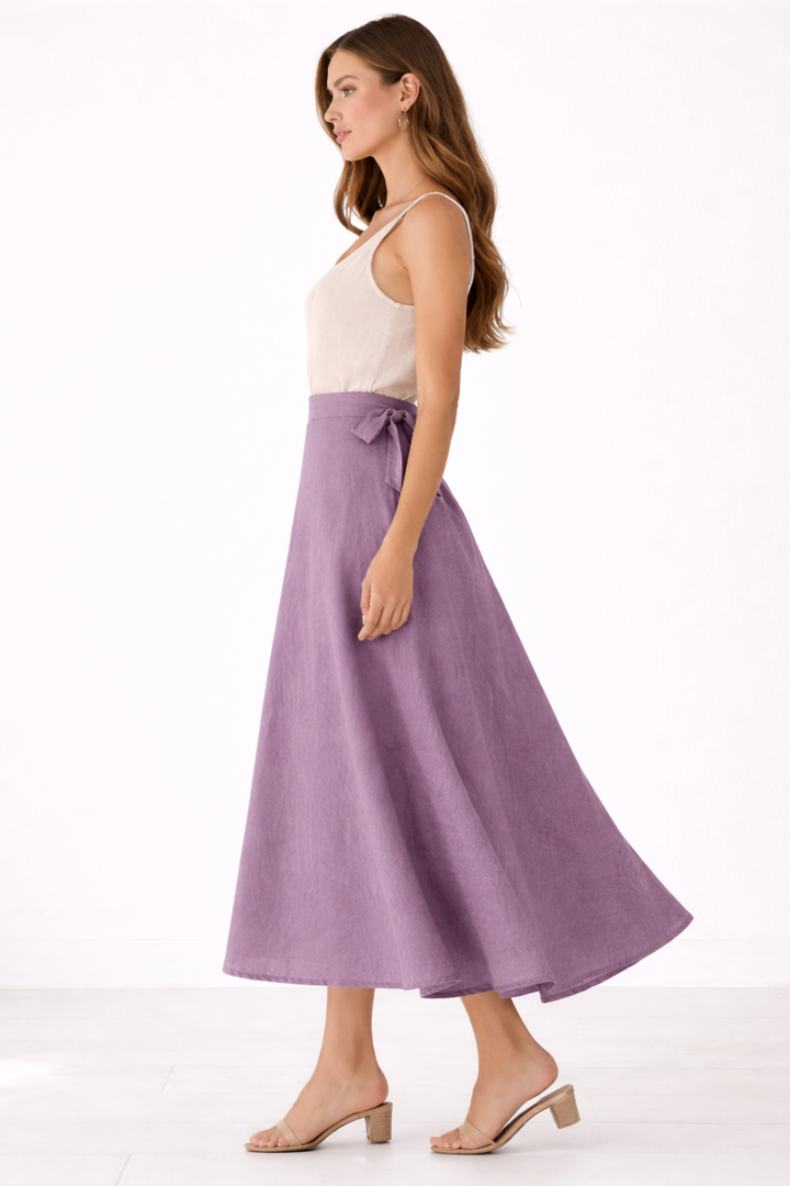 Organic Cotton Wrap Skirt (Lavender)
