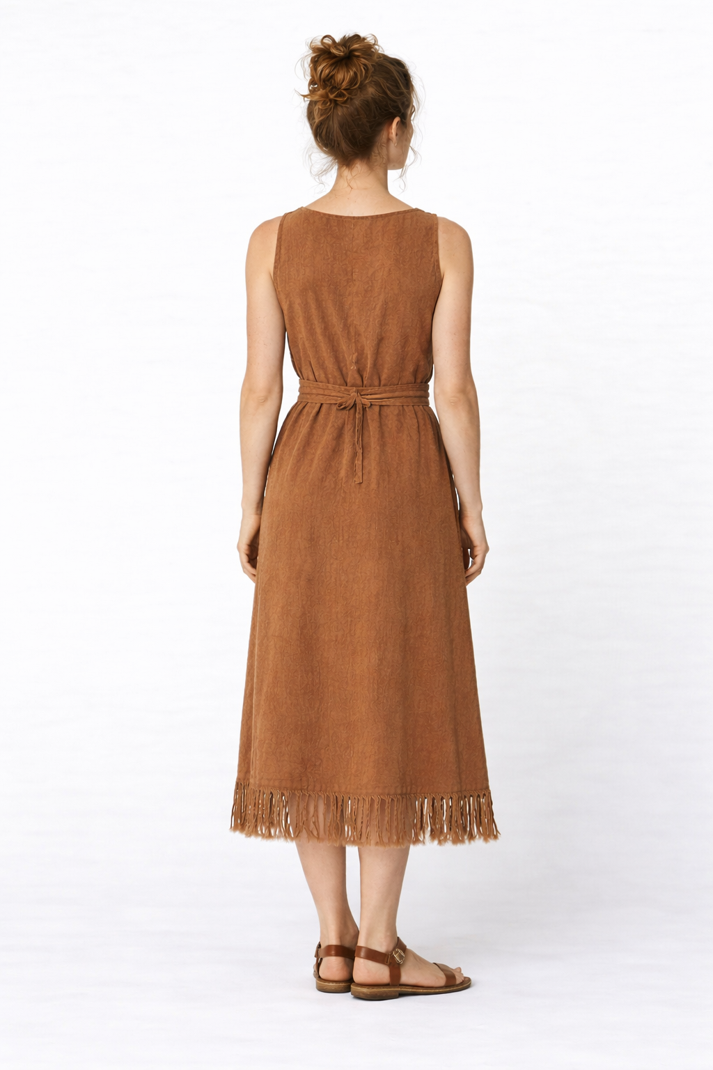 Organic Cotton Fringe Dress (Terracotta)