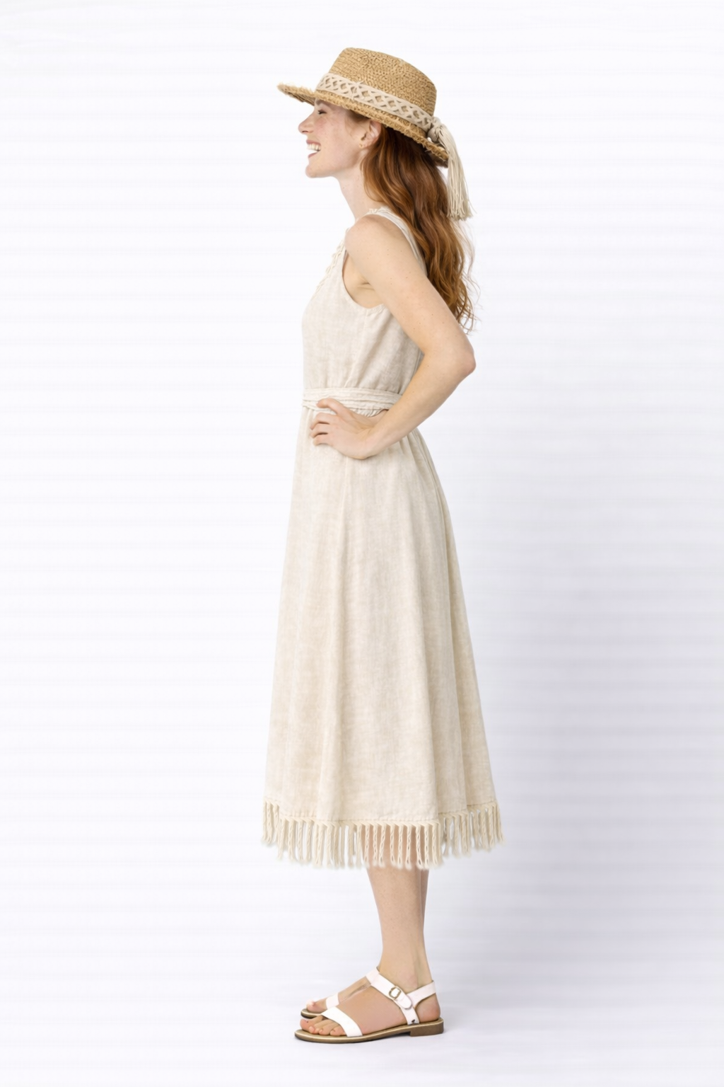 Organic Cotton Fringe Dress (Natural)