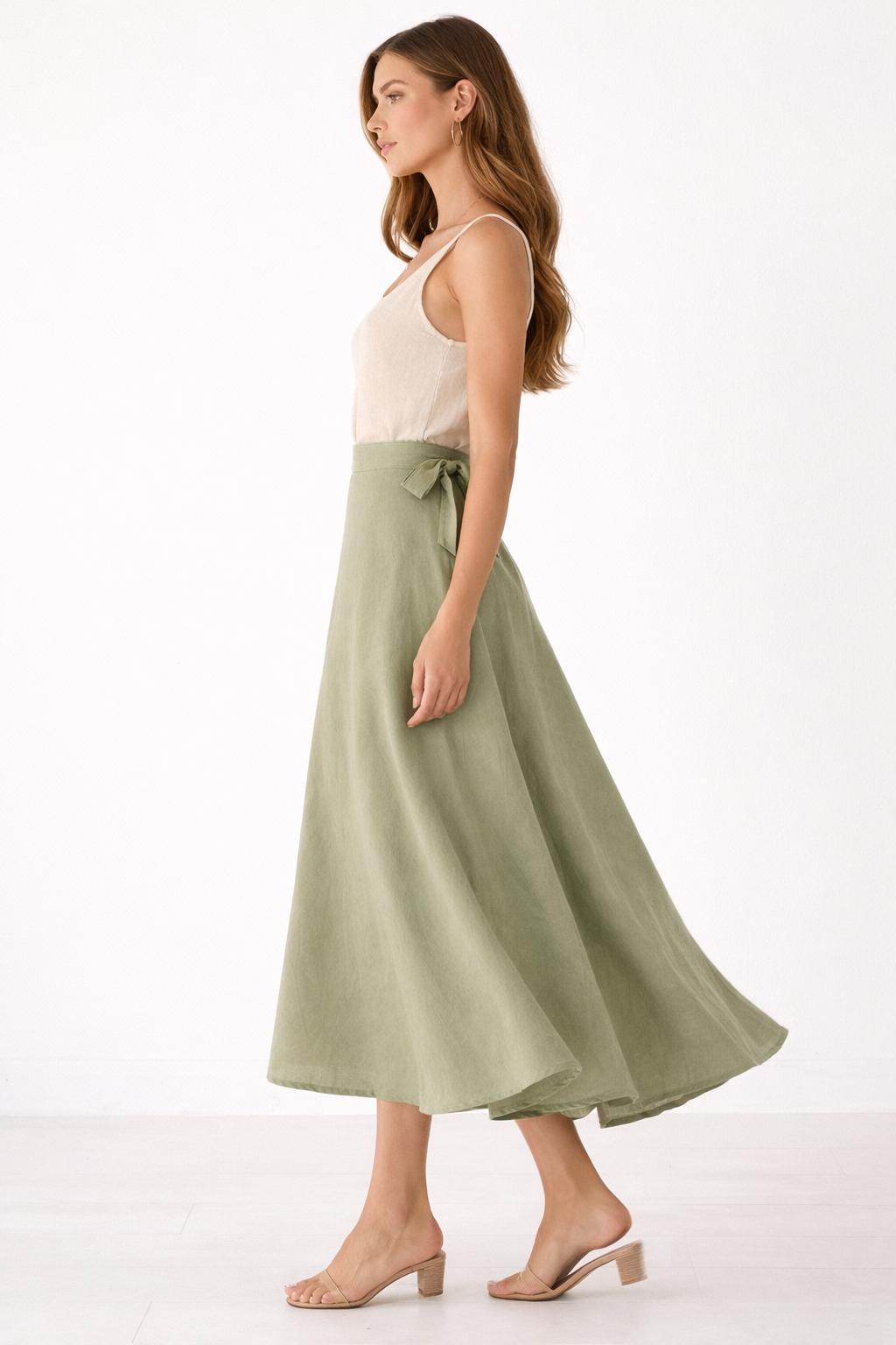 Organic Cotton Wrap Skirt (Sage)