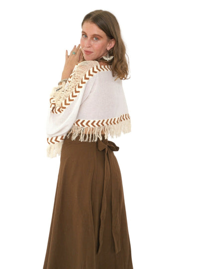Organic Cotton Earth Brown Wrap Skirt