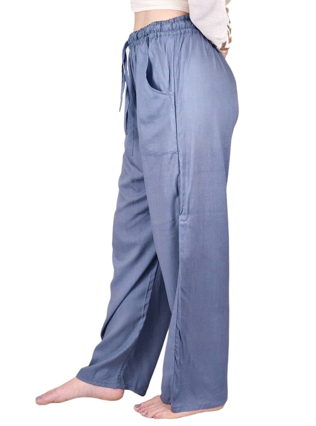 Indigo Blue Rayon Cotton Trousers