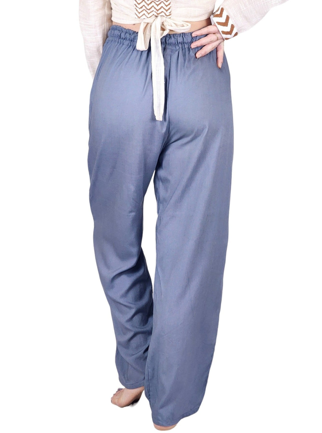 Indigo Blue Rayon Cotton Trousers