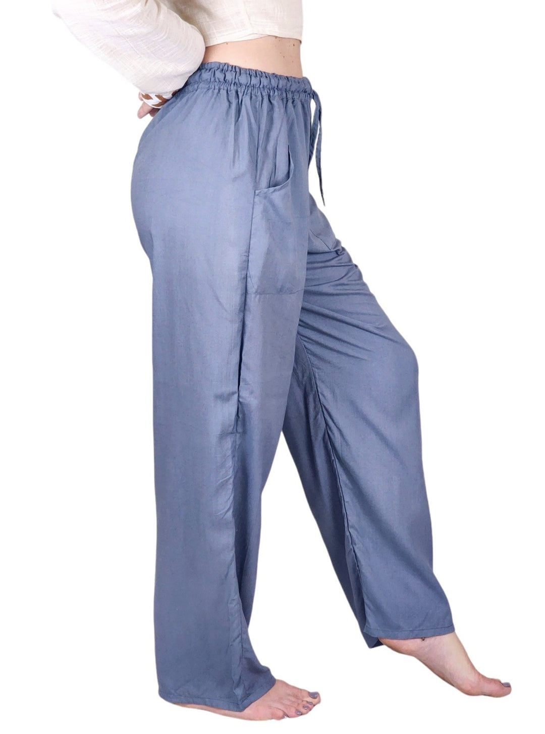 Indigo Blue Rayon Cotton Trousers