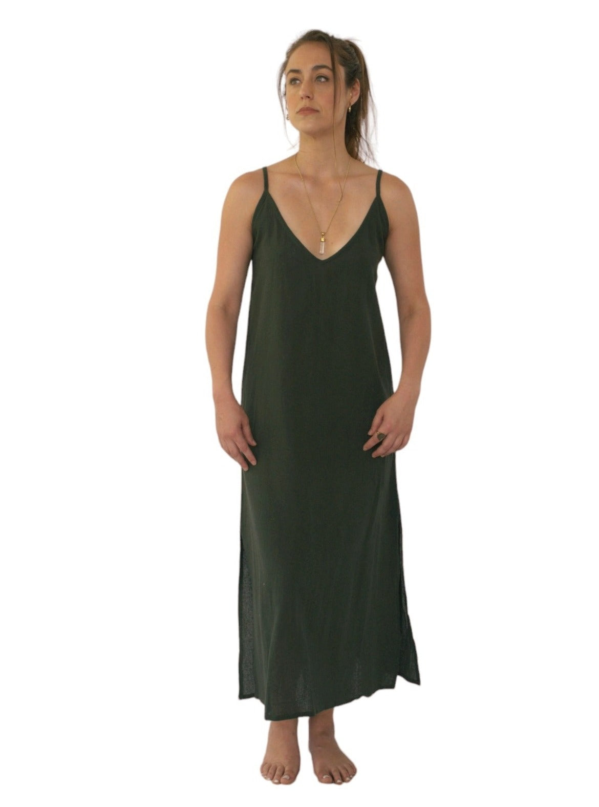 Organic Cotton Forest Green Dress