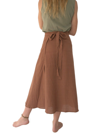 Organic Cotton Terracotta Wrap Skirt