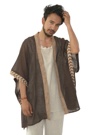 Cacao Mesh Open Poncho