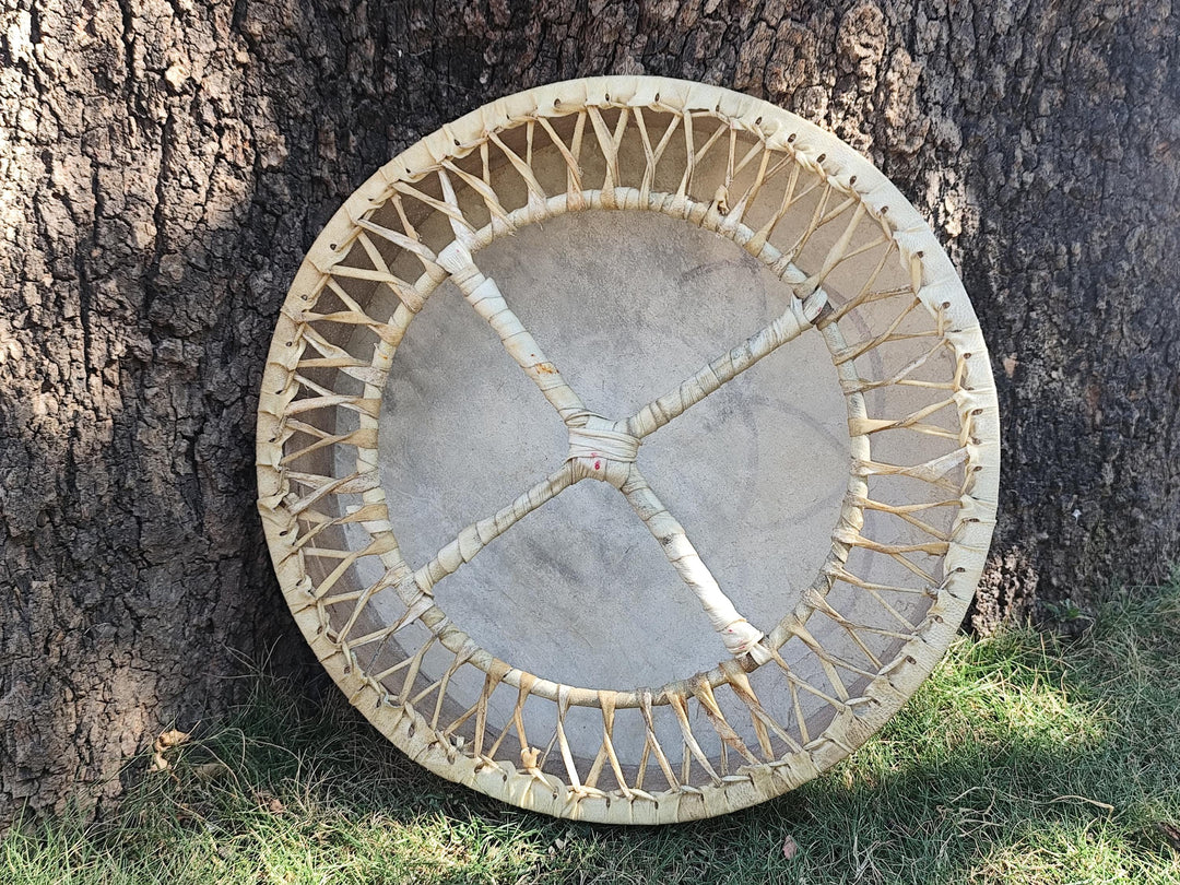 Seed of Life Sacred Geometry Medicine Drum, Hand Painted Shamanic Frame Drum for Sound Healing, Meditation and Ceremony