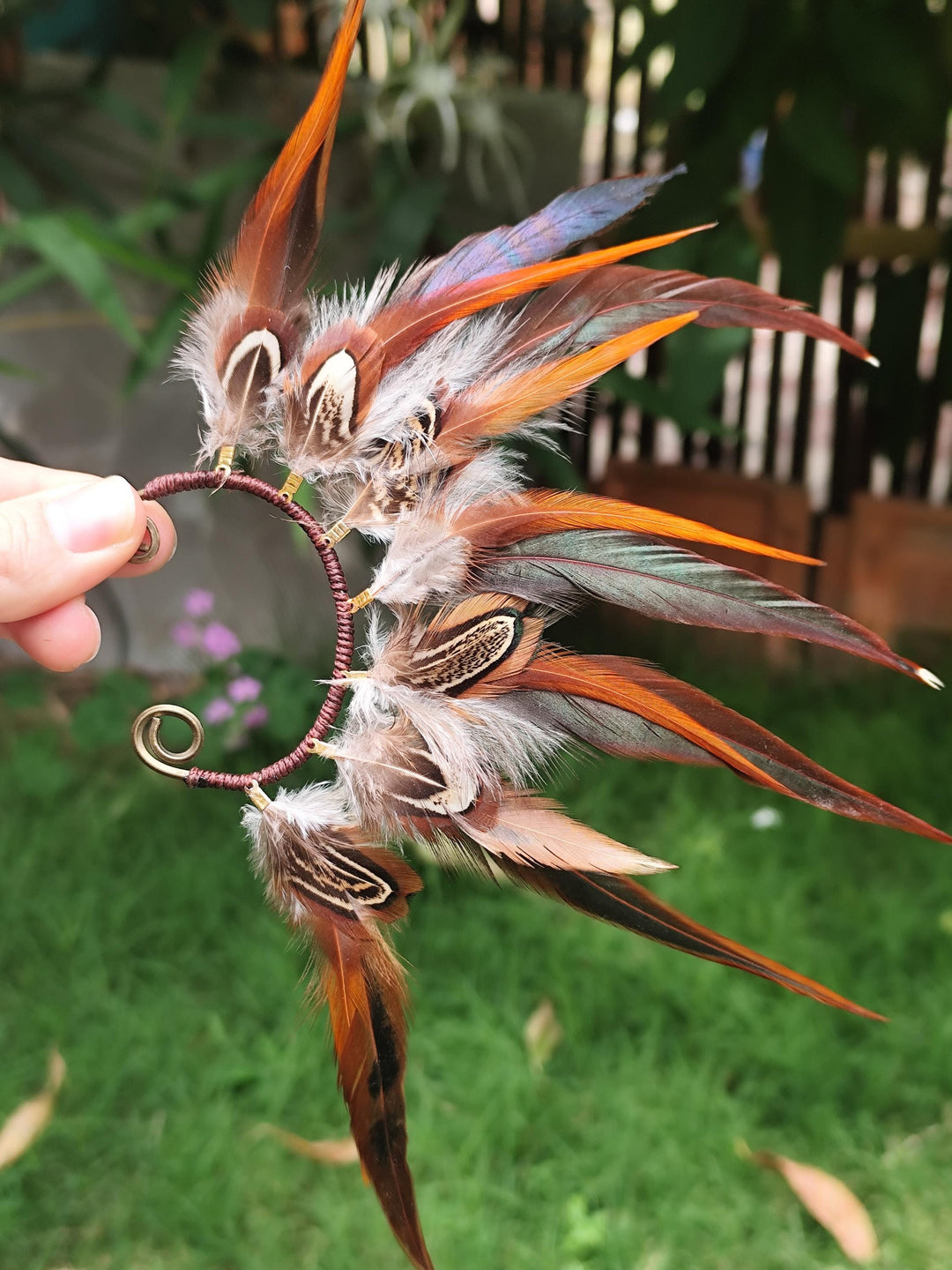 Handmade Feather Earrings Cuffs