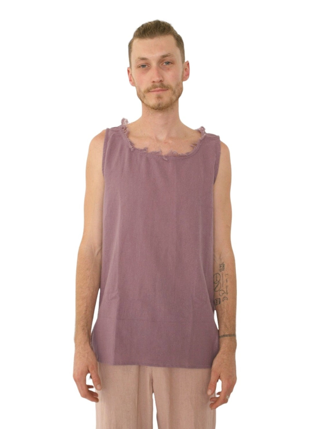 Men's Organic Cotton Sleeveless Shirt in Lavender