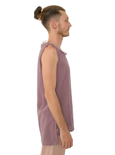Men's Organic Cotton Sleeveless Shirt in Lavender