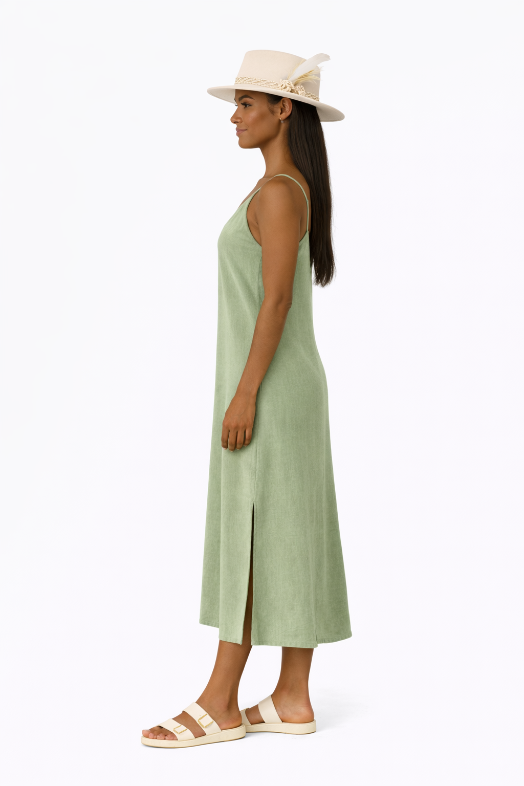 Organic Cotton Strap Dress (Sage)