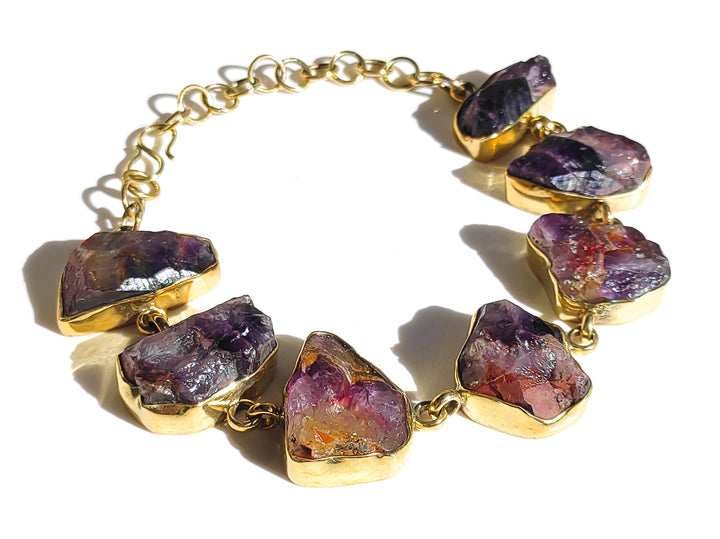 Super Seven Raw Stone Crystal Healing Bracelet