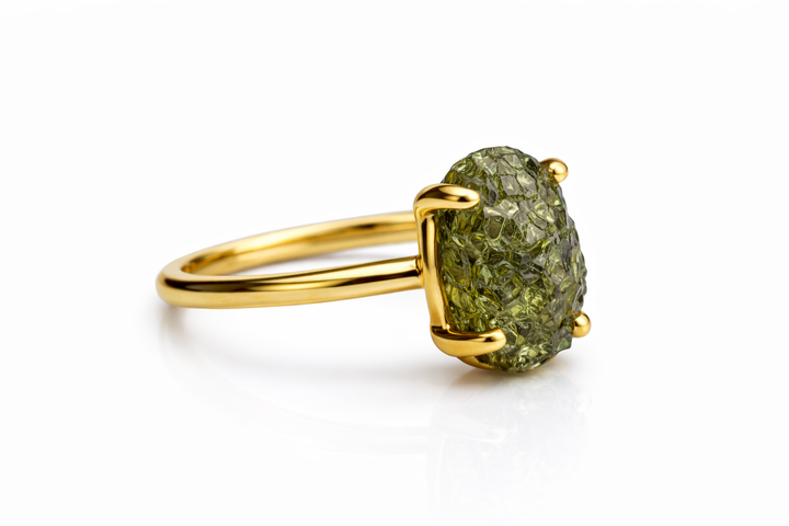 Czech Republic Moldavite Prong Ring