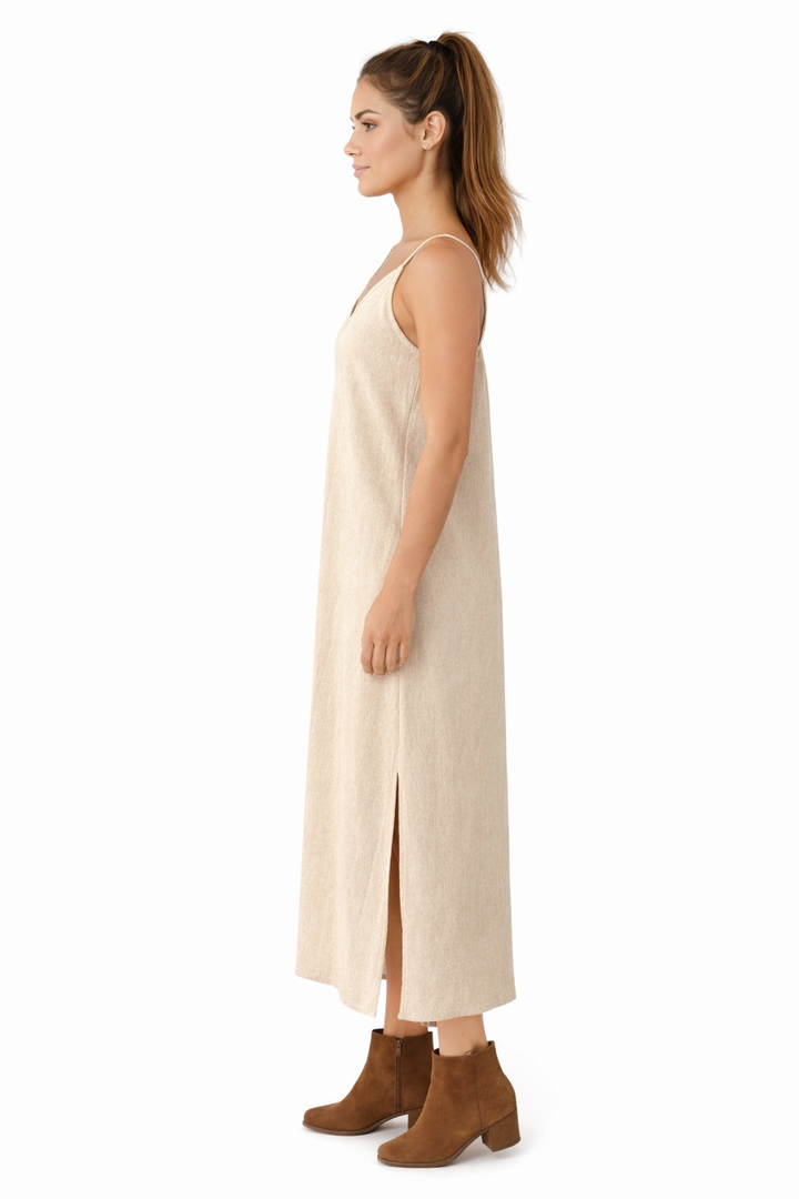 Organic Cotton Strap Dress (Cream)