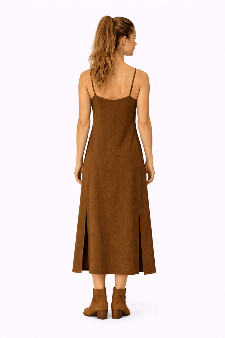 Organic Cotton Strap Dress (Cacao)
