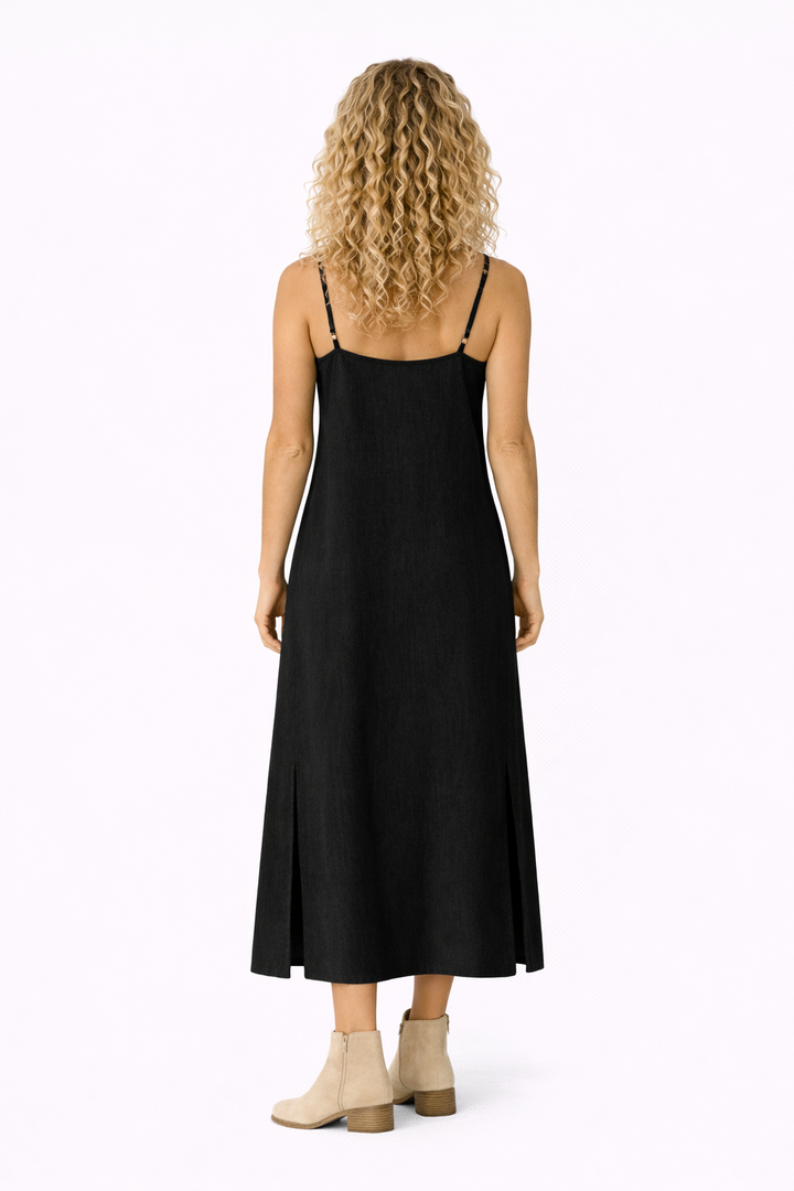 Organic Cotton Strap Dress (Black)