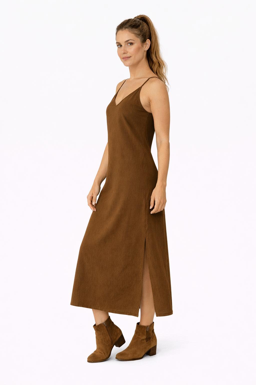 Organic Cotton Strap Dress (Cacao)