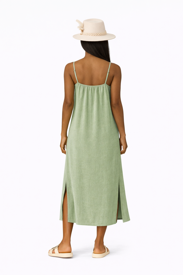 Organic Cotton Strap Dress (Sage)
