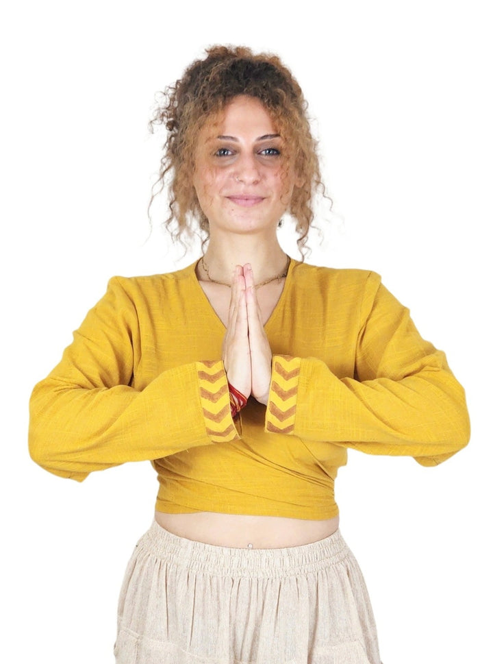 Turmeric Long Sleeve Wrap Top