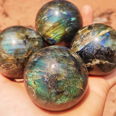 High Quality Labradorite Mineral Sphere | Crystal Healing | Collectible Crystal Orb | Labradorite Sphere | Reiki - ShantiShopIndia