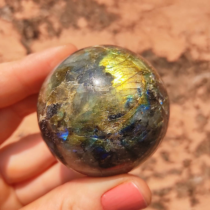 High Quality Labradorite Mineral Sphere | Crystal Healing | Collectible Crystal Orb | Labradorite Sphere | Reiki - ShantiShopIndia