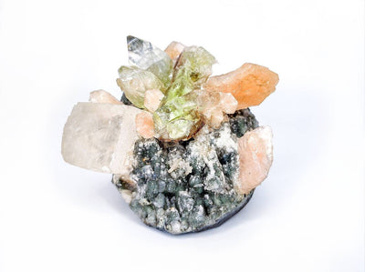 Stilbite, Apophylite, Calcite & Quartz Cluster Specimen